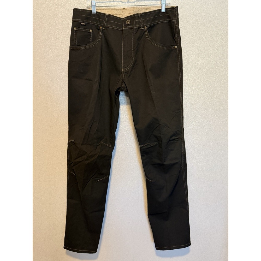 KUHL Easy Rydr Pants Mens 36x34 Vintage Patina Dye Canvas Dark Brown Hiking